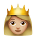 Jak wygląda emoji Księżniczka: karnacja średnio jasna w Apple.