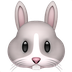 Bagaimana Rabbit Face emoji terlihat di Apple.