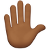 Bagaimana Raised Hand: Medium-Dark Skin Tone emoji terlihat di Apple.