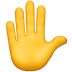 Bagaimana Raised Hand emoji terlihat di Apple.