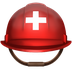 Bagaimana Rescue Worker’s Helmet emoji terlihat di Apple.