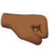 Bagaimana Right-Facing Fist: Medium-Dark Skin Tone emoji terlihat di Apple.