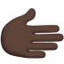 Bagaimana Rightwards Hand: Dark Skin Tone emoji terlihat di Apple.