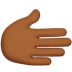 Bagaimana Rightwards Hand: Medium-Dark Skin Tone emoji terlihat di Apple.