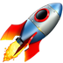 Bagaimana Rocket emoji terlihat di Apple.