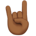 Bagaimana Sign of the Horns: Medium-Dark Skin Tone emoji terlihat di Apple.