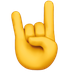 Bagaimana Sign of the Horns emoji terlihat di Apple.