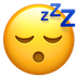 Bagaimana Sleeping Face emoji terlihat di Apple.