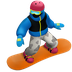 Bagaimana Snowboarder emoji terlihat di Apple.