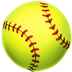 Bagaimana Softball emoji terlihat di Apple.