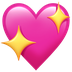 Bagaimana Sparkling Heart emoji terlihat di Apple.