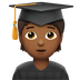 Jak wygląda emoji Student: karnacja średnio ciemna w Apple.