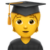 Bagaimana Student emoji terlihat di Apple.