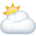 Bagaimana Sun Behind Cloud emoji terlihat di Apple.