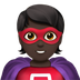 Bagaimana Superhero: Dark Skin Tone emoji terlihat di Apple.