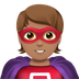 Bagaimana Superhero: Medium Skin Tone emoji terlihat di Apple.