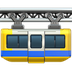 Bagaimana Suspension Railway emoji terlihat di Apple.