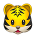 Bagaimana emoji Muka harimau kelihatan di Apple.