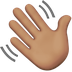 Bagaimana Waving Hand: Medium Skin Tone emoji terlihat di Apple.