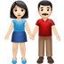 Bagaimana Woman and Man Holding Hands: Light Skin Tone emoji terlihat di Apple.