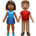 Bagaimana Woman and Man Holding Hands: Medium-Dark Skin Tone, Medium Skin Tone emoji terlihat di Apple.