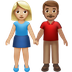 Bagaimana Woman and Man Holding Hands: Medium-Light Skin Tone, Medium Skin Tone emoji terlihat di Apple.