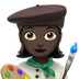 Bagaimana Woman Artist: Dark Skin Tone emoji terlihat di Apple.