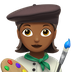 Bagaimana Woman Artist: Medium-Dark Skin Tone emoji terlihat di Apple.