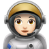 Jak wygląda emoji Astronautka: karnacja jasna w Apple.