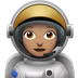 Bagaimana Woman Astronaut: Medium Skin Tone emoji terlihat di Apple.