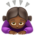 Bagaimana Woman Bowing: Medium-Dark Skin Tone emoji terlihat di Apple.