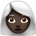 Bagaimana Woman: Dark Skin Tone, White Hair emoji terlihat di Apple.