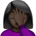 Bagaimana Woman Facepalming: Dark Skin Tone emoji terlihat di Apple.