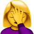 Bagaimana Woman Facepalming emoji terlihat di Apple.