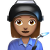 Bagaimana Woman Factory Worker: Medium Skin Tone emoji terlihat di Apple.