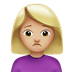 Bagaimana Woman Frowning: Medium-Light Skin Tone emoji terlihat di Apple.