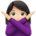 Bagaimana Woman Gesturing NO: Light Skin Tone emoji terlihat di Apple.