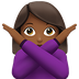 Bagaimana Woman Gesturing NO: Medium-Dark Skin Tone emoji terlihat di Apple.