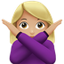 Bagaimana Woman Gesturing NO: Medium-Light Skin Tone emoji terlihat di Apple.