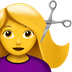 Bagaimana Woman Getting Haircut emoji terlihat di Apple.