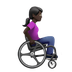 Bagaimana Woman in Manual Wheelchair Facing Right: Dark Skin Tone emoji terlihat di Apple.