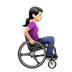 Bagaimana Woman in Manual Wheelchair Facing Right: Light Skin Tone emoji terlihat di Apple.