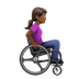 Bagaimana Woman in Manual Wheelchair Facing Right: Medium-Dark Skin Tone emoji terlihat di Apple.