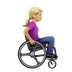 Bagaimana Woman in Manual Wheelchair Facing Right: Medium-Light Skin Tone emoji terlihat di Apple.