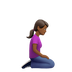 Bagaimana Woman Kneeling Facing Right: Medium-Dark Skin Tone emoji terlihat di Apple.