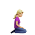 Bagaimana Woman Kneeling Facing Right: Medium-Light Skin Tone emoji terlihat di Apple.