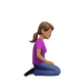 Bagaimana Woman Kneeling Facing Right: Medium Skin Tone emoji terlihat di Apple.