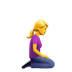 Bagaimana Woman Kneeling Facing Right emoji terlihat di Apple.