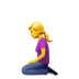 Bagaimana Woman Kneeling emoji terlihat di Apple.