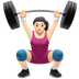 Bagaimana Woman Lifting Weights: Light Skin Tone emoji terlihat di Apple.